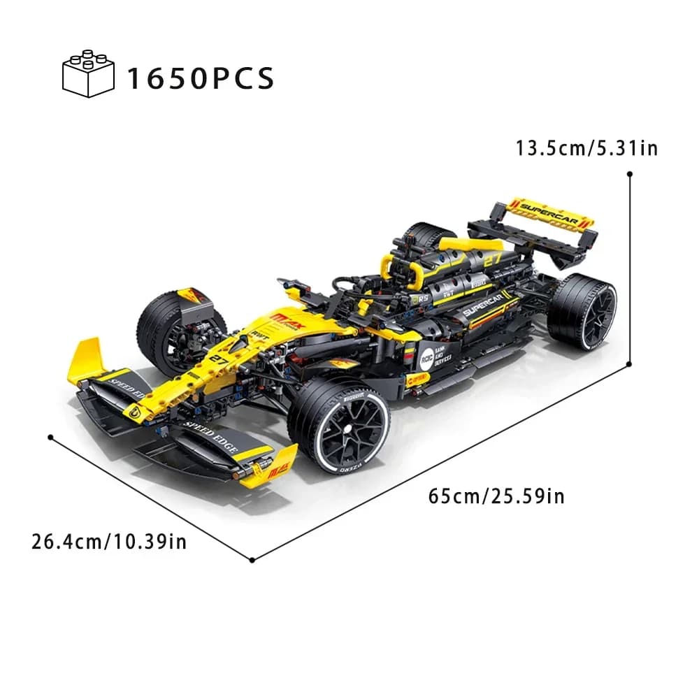 Tecnico STEM Learning Formula Auto da corsa MOC Building Blocks Mattoni Veicolo sportivo Modello creativo Regalo di assemblaggio per i bambini