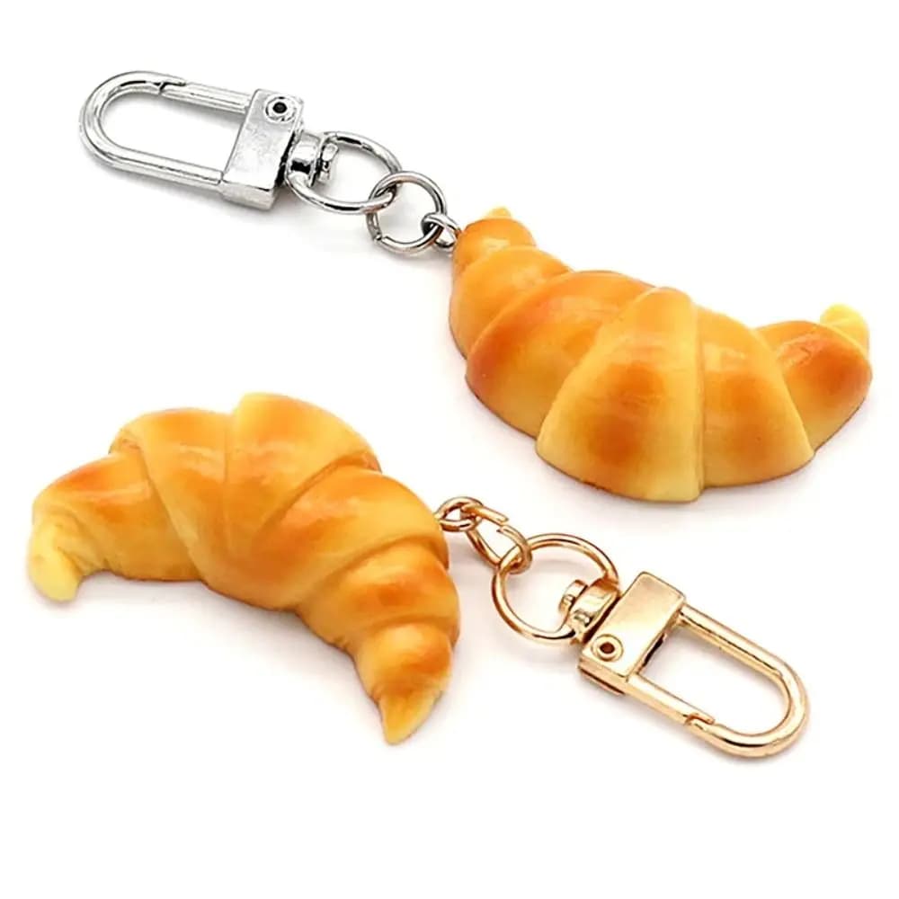 Funny croissant keychain gifts for kids keychain cartoon simulation food creative toy cute food pattern pendant backpack furniture