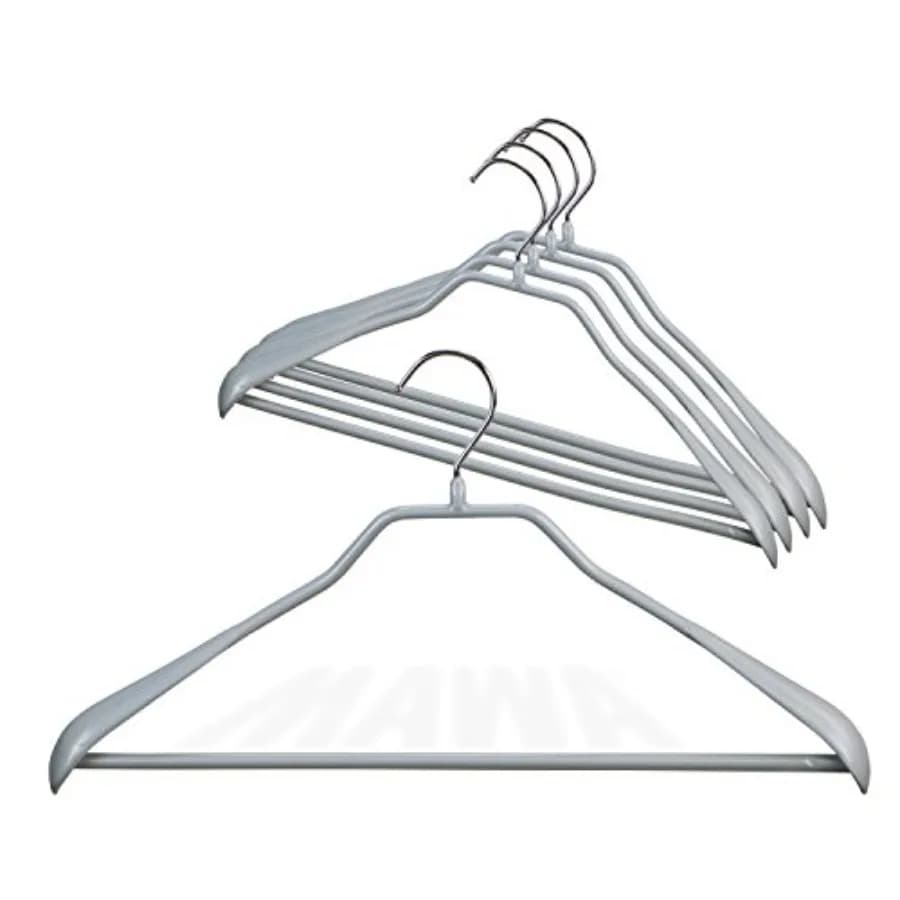 Appendiabiti salvaspazio antiscivolo con barra per pantaloni 16 1/2 Argento Set da 5 Serie BodyForm di Reston Lloyd Stile 42/LS