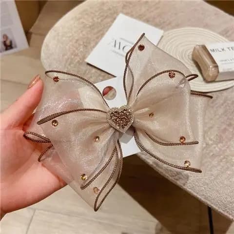 Hair clip with bow in lace spring crib headdress with French bow new style