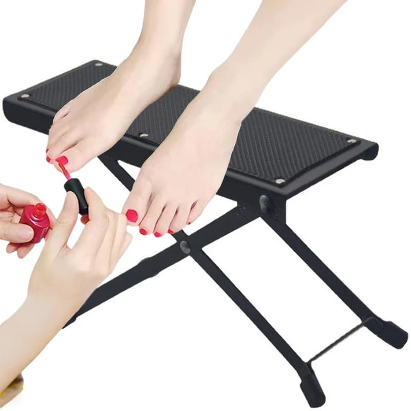 Supporto per pedicure regolabile in altezza, poggiapiedi pieghevole antiscivolo per manicure e cura dei piedi a casa (1 pezzo)