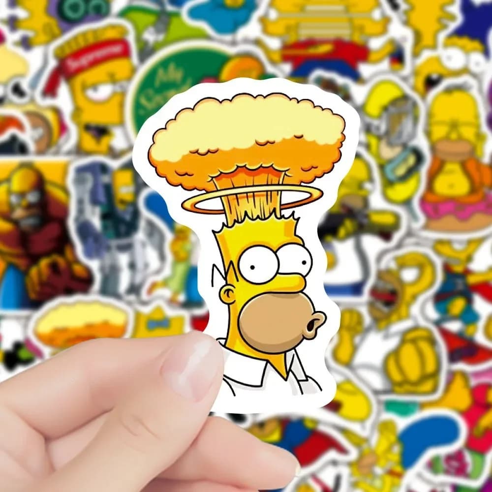 50 pezzi Disney Cartoon The Simpsons adesivi Graffiti telefono fai da te skateboard laptop bagagli bici decalcomanie impermeabili in PVC giocattolo per bambini