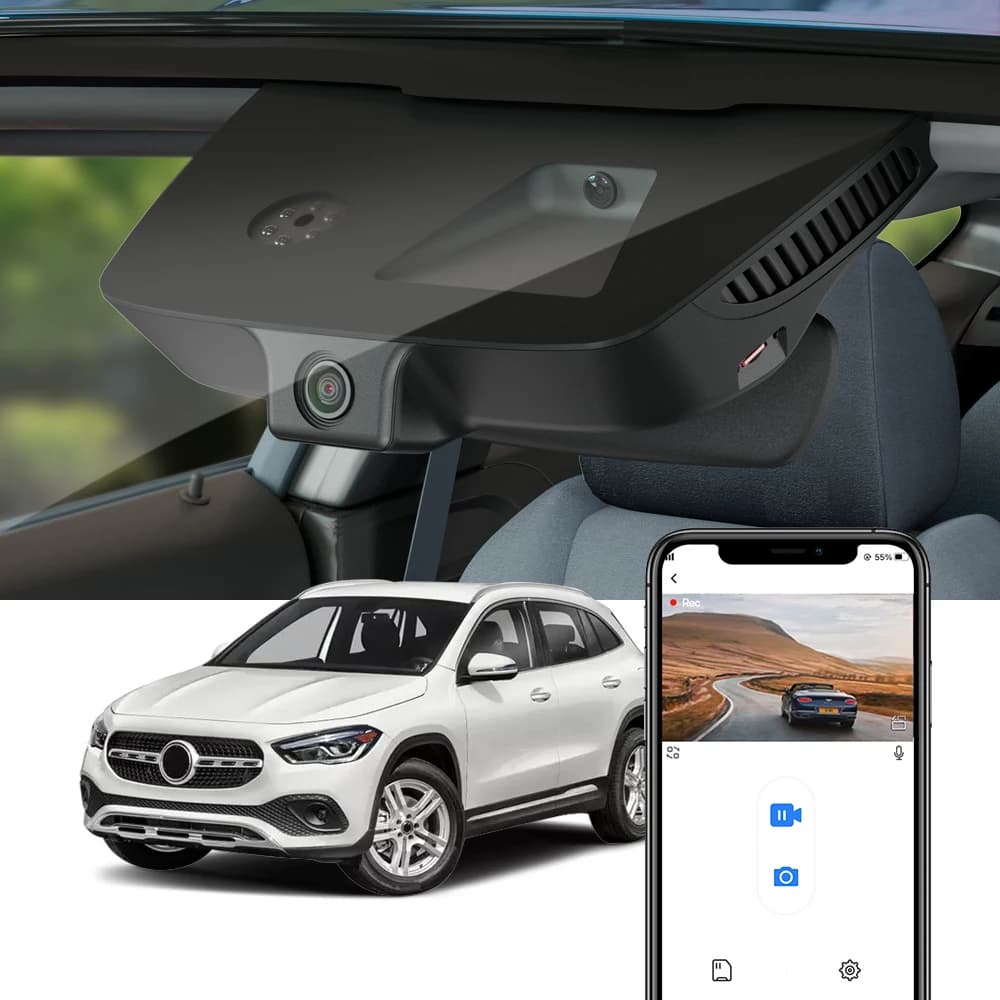 Dash Cam Fitcamx 4K for Mercedes Benz GLA and Infiniti QX30 QX80, DVR camera for OEM car, 2160P driving recorder with APP control