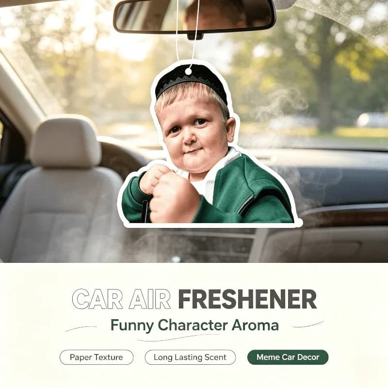 Car Air Freshener Funny Kid Character Meme Hanging Scent Card for Car Rearview Mirror Decor Ornament Gift