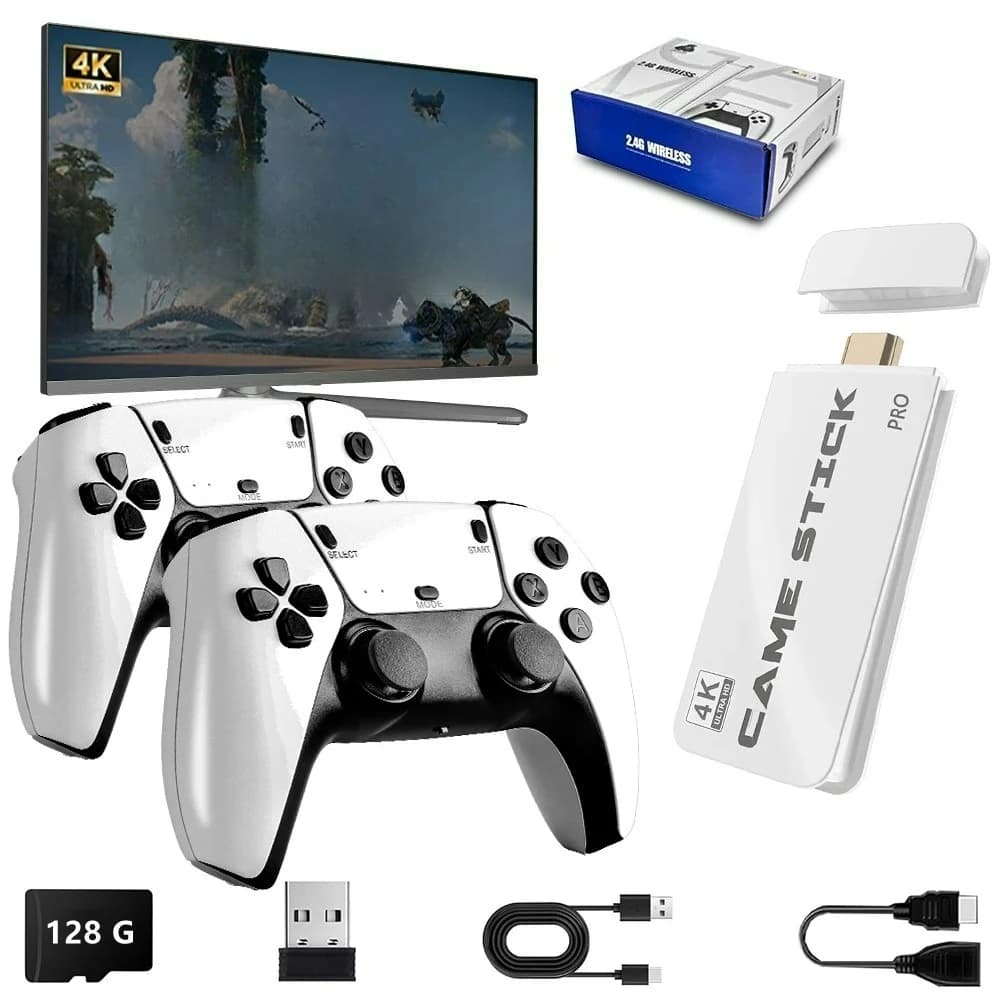 Nuova Console di Gioco M15 4K TV con 20000 Giochi Integrati, Controller Wireless 64G, Gamepad Retro Portatile