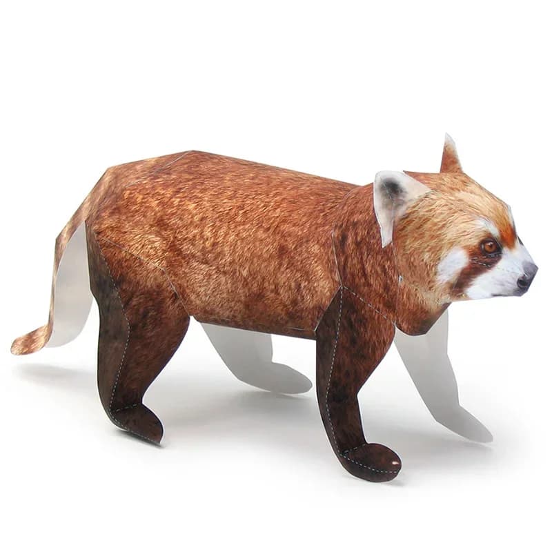Red Panda Origami Art Paper Model Mini Cute 3D Papercraft Realistic Animal DIY Kids Adult Handmade Craft Toys WE-011