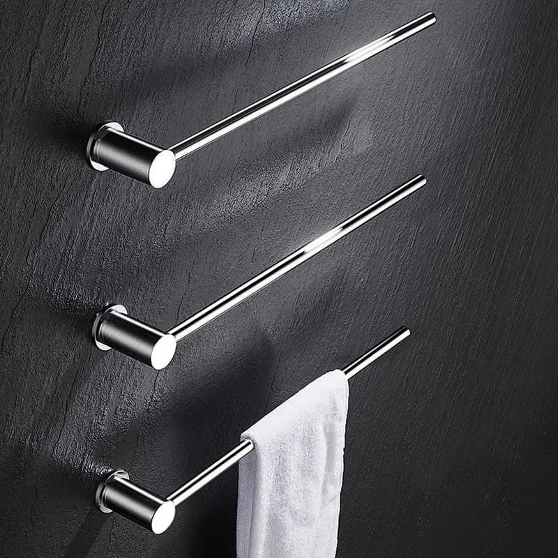 Portasciugamani Lunghezza 30/40/50/60CM Cromo/Grigio Pistola Tutto in rame Portasciugamani da bagno Accessori hardware per il bagno Installazione perforata