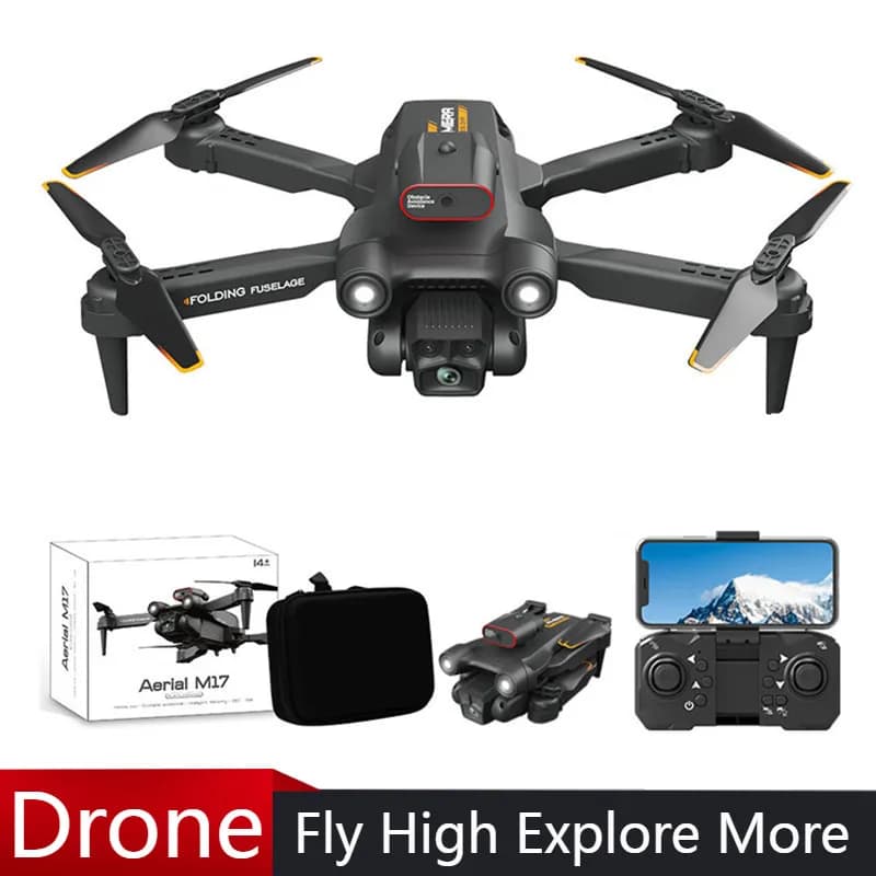 NUOVO M17 Drone 8K 5G Triple HD Fotocamera Professinal Flusso ottico Pieghevole Rc Elicottero WiF FPV Altezza Hold 360 ° Evitamento degli ostacoli