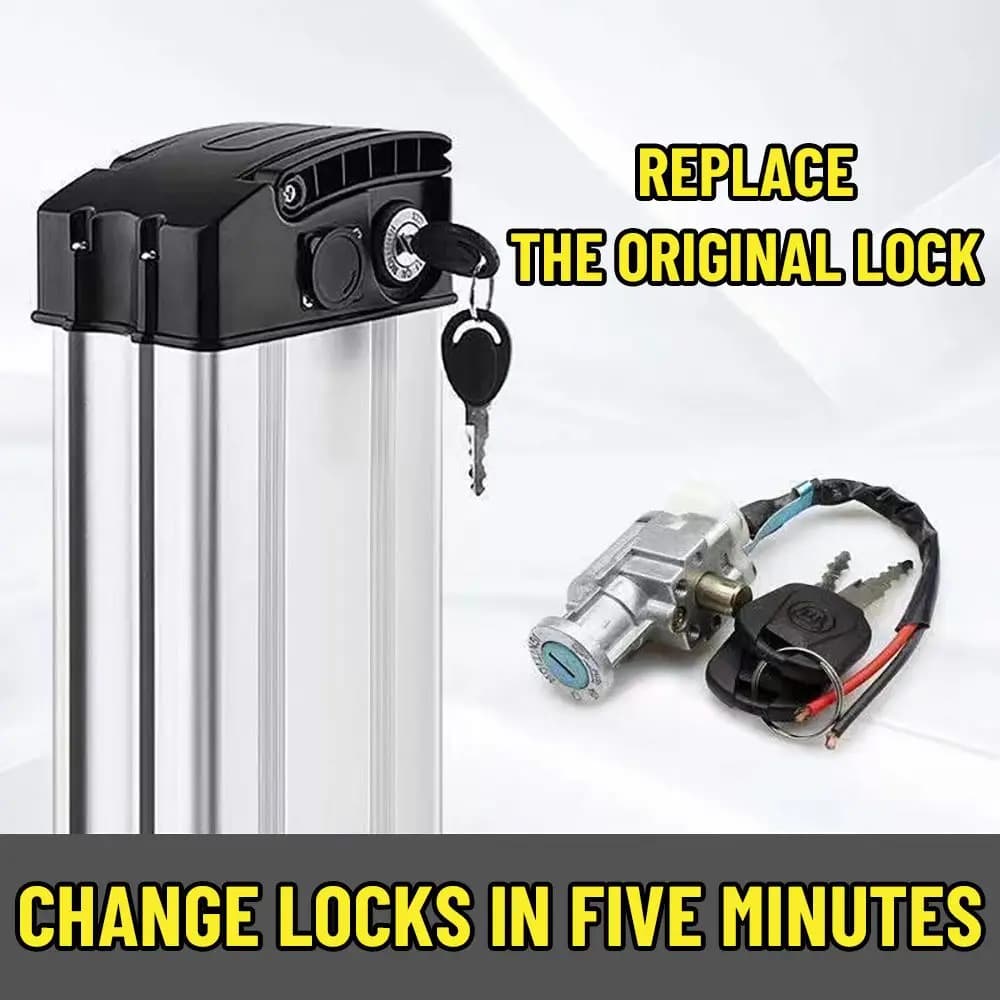 E-Bike Battery Lock With 2 Keys Electric Bicycle Charger Power Switch Universal Scooter Motorcycle Accessories High Performance