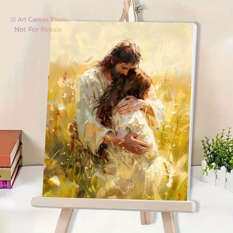 A Professional Art Use Digital Painting Kit Suitable for Adult Beginners - Includes Acrylic Paints, Canvas, 3 Brushes, And an