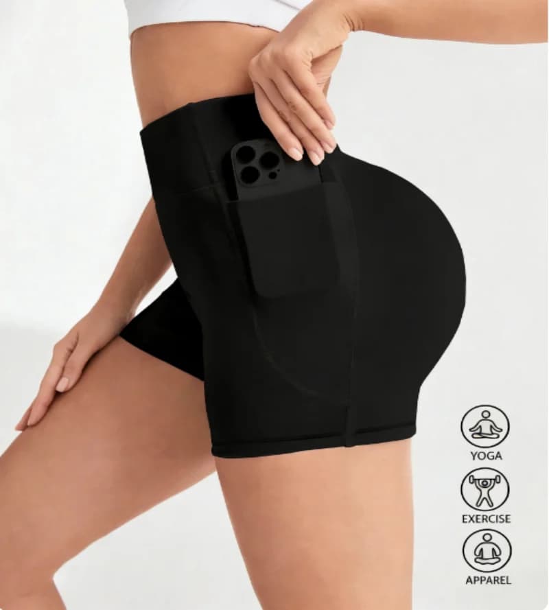 Women's high waist leggings, elasticized, short, solid color, sports, summer, breathable, for racing, cycling, casual.
