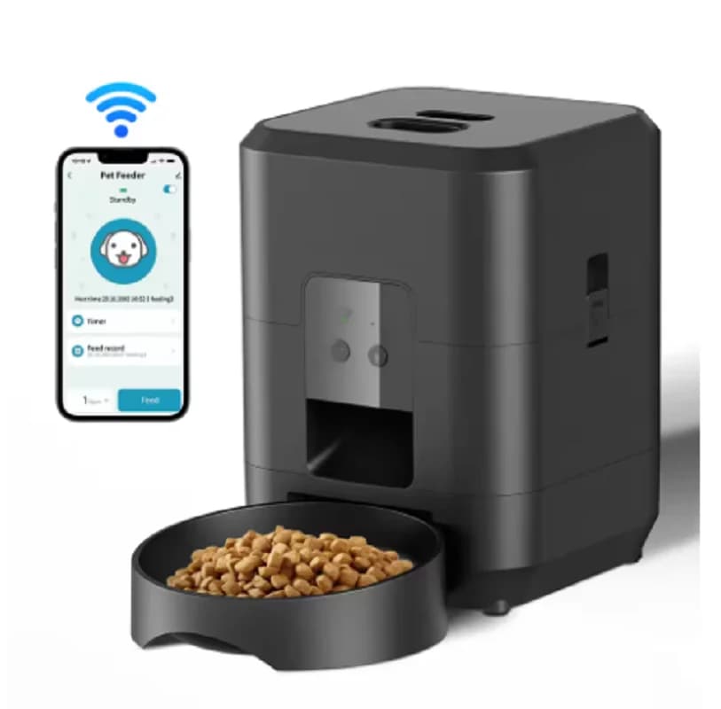 Distributore Automatico di Cibo per Animali Domestici, Dispenser Programmabile con Controllo Porzioni, Ciotola per Alimentazione Lenta per Gatti Piccoli