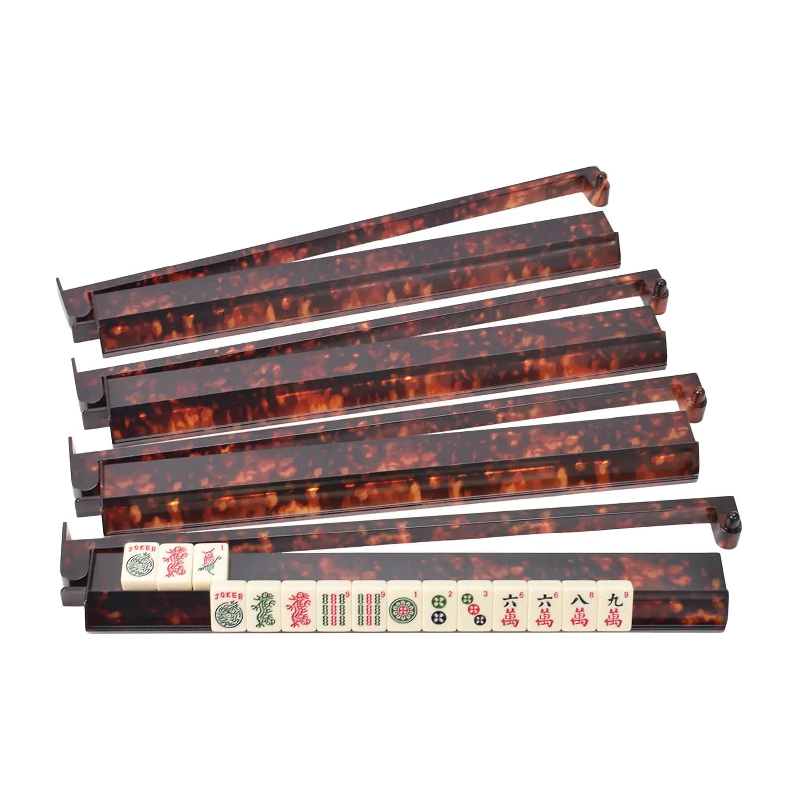 Set di 4 supporti antiscivolo per tessere Mahjong, design tartaruga, per giocatori, anziani, appassionati, sala giochi, famiglia