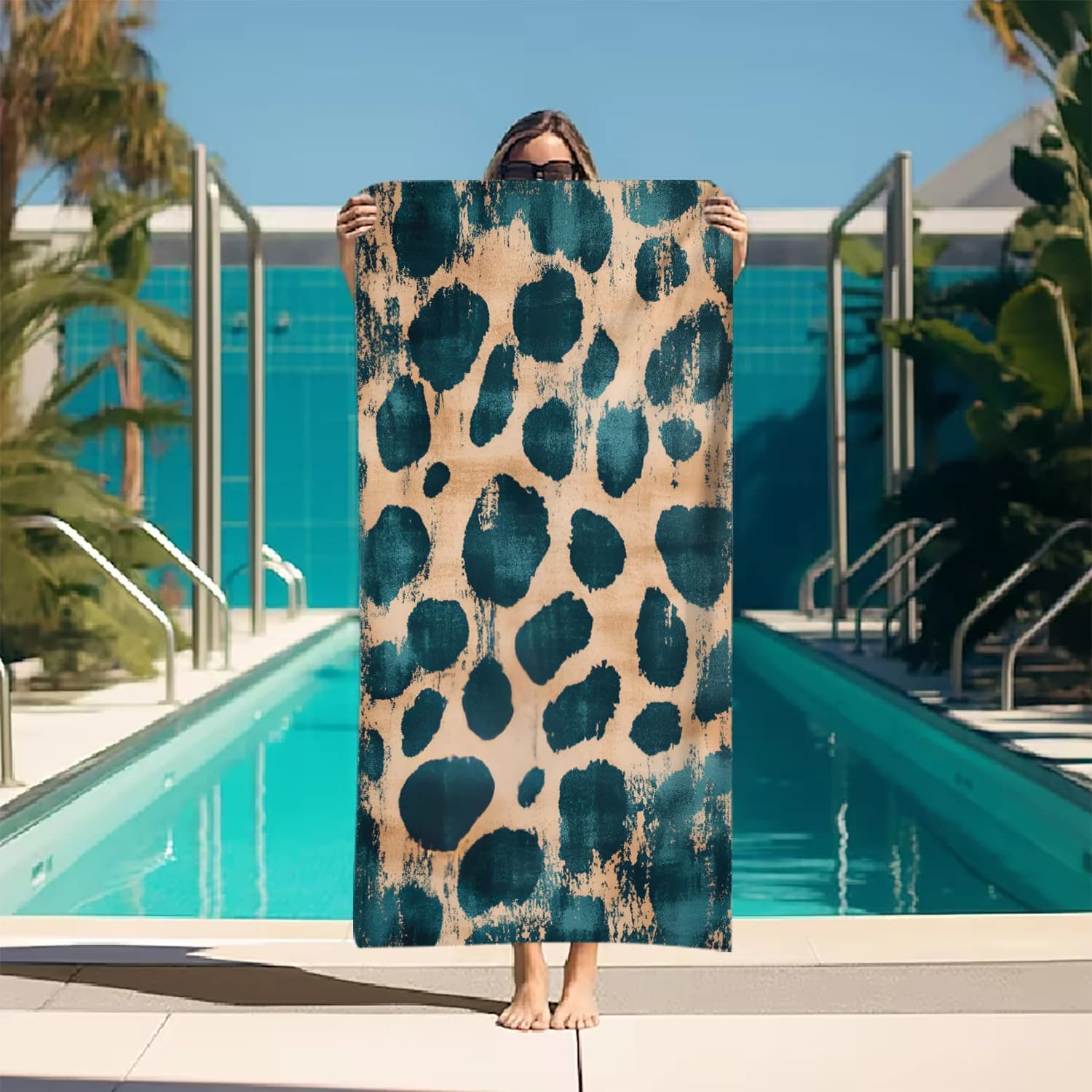 Grande Telo Mare Asciugatura Rapida in Microfibra Morbido Assorbente Leggero per Yoga Piscina Viaggi Stampa Leopardata Regalo