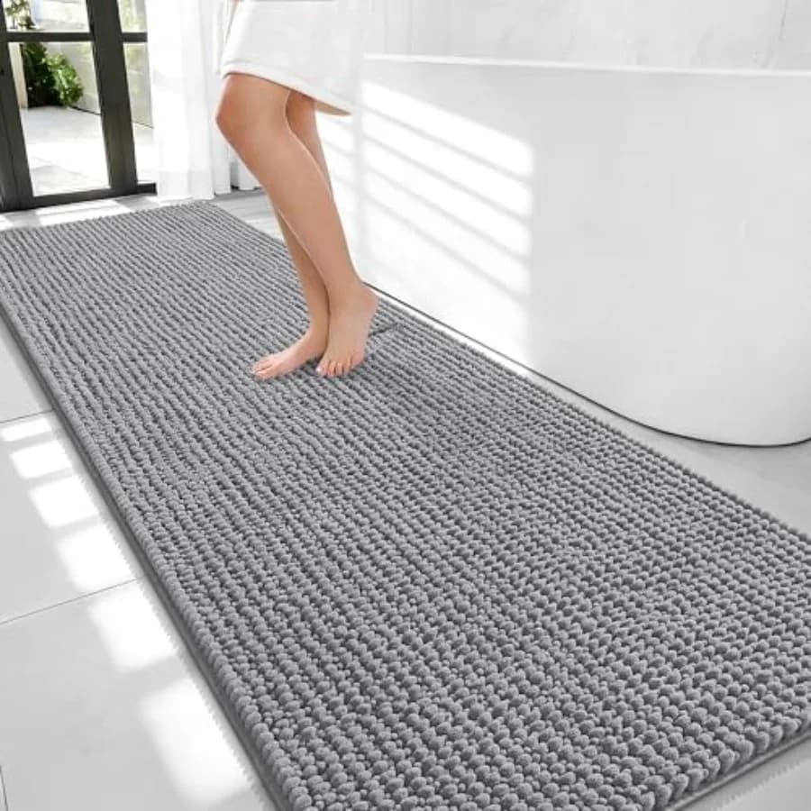 Tappeti da bagno spessi 70x24, extra morbidi e assorbenti in ciniglia, con retro in gomma, lavabili in lavatrice, tappetini da bagno per pavimento del bagno