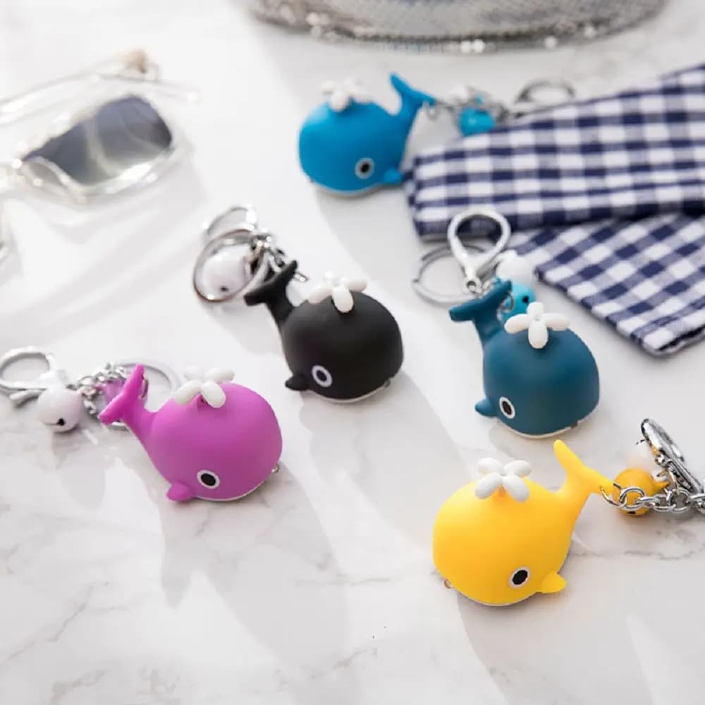 Simpatica balena di mare suoni portachiavi leggero portachiavi creativo animale cartone animato per piccolo regalo