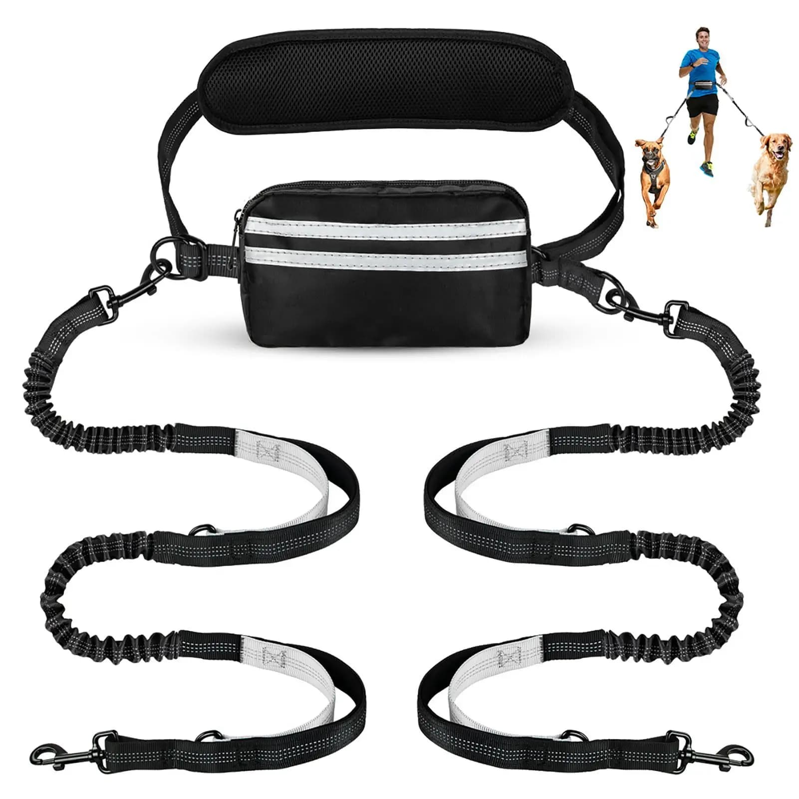 New Pet Running Leash Double Rope Double Belt Dog Leash Outdoor Dog Walking Leash Pet Supplies Adjustable Retractable Leash