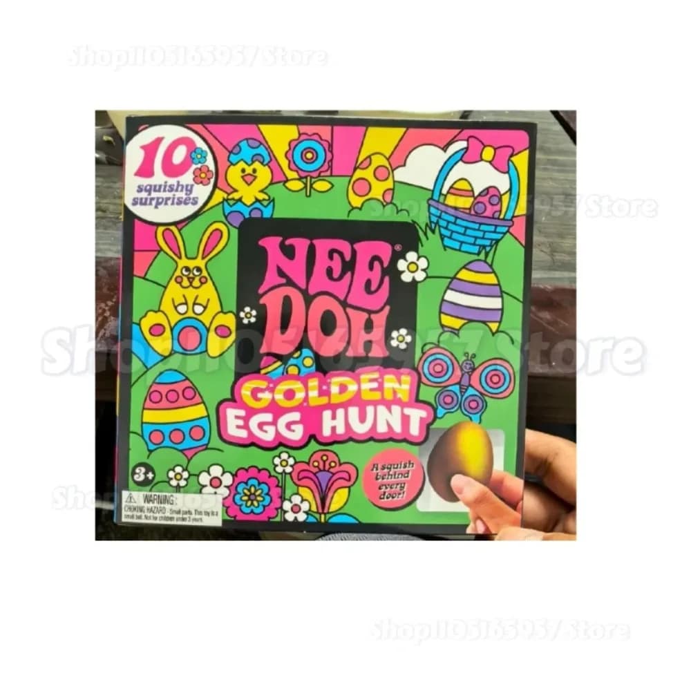 Nee-doh Golden Egg Treasure Hunt Blind Box - Giocattoli Fidget Antistress Sensoriali a Spremere, Sorprese, Regali per Bambini e Adulti