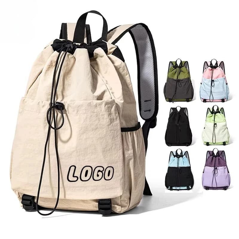 Custom Logo Drawstring Sports Backpack Portable Gym Storage Bag Fit Tennis Badminton Racket Multifunctional Outdoor Training