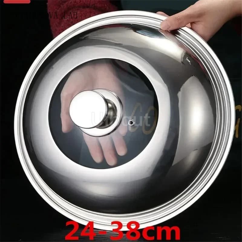 24-38cm Frying Pans lid Wok Pan Lids Stainless Steel Pot Lid General Pan Kitchen Glass Frying Tempered Stove Cover
