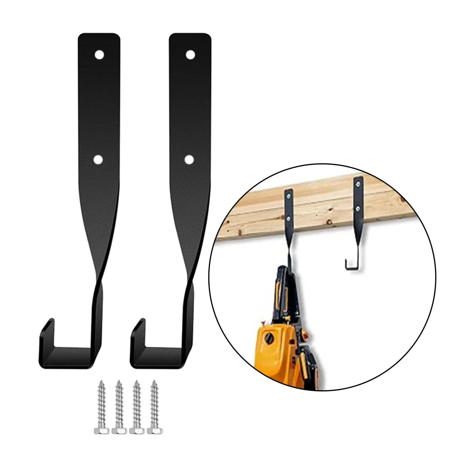 2Pcs Chainsaw Hooks Backpack Blower Rack Holder Organizer Wall Mount Utility Hooks for Workspace Garden Tool Patio Indoor Garden