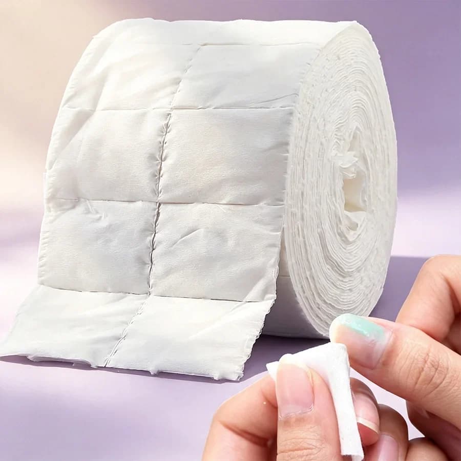 300/500Pcs Roll Lint Free Cotton Nail Wipes, Disposable Gel Polish Makeup Remover Pads, Manicure Salon Cosmetic Clean Paper