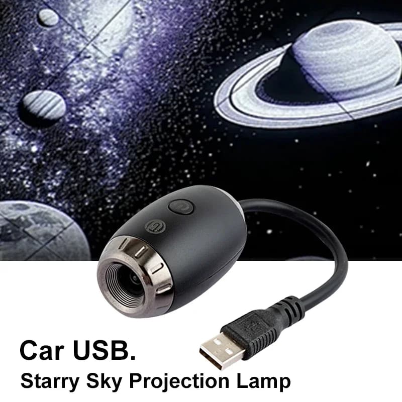 Proiettore USB per Auto, Luce Ambientale Interna a LED, Luce Stellata per Feste, Decorazione Romantica, Luce Galassia Saturno