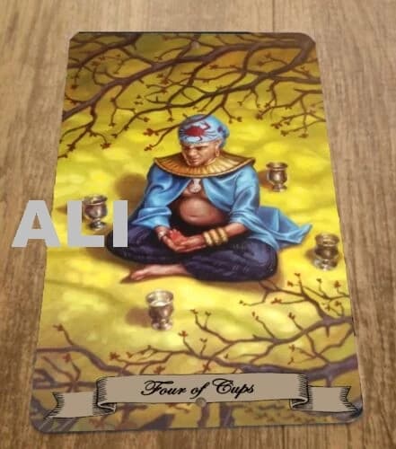 4 Four of Cups Tarot Card Artwork 8x12 Metal Wall Sign sign