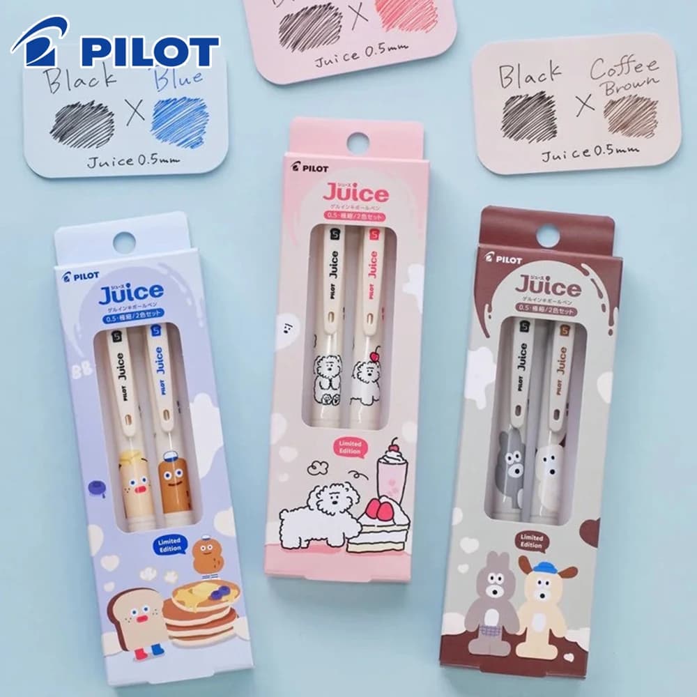 Set da 2 Penne Gel Pilot Juice Nuove Edizione Limitata 0.5mm Colorate per Scrittura e Disegno, Cancelleria Kawaii per Scuola e Ufficio