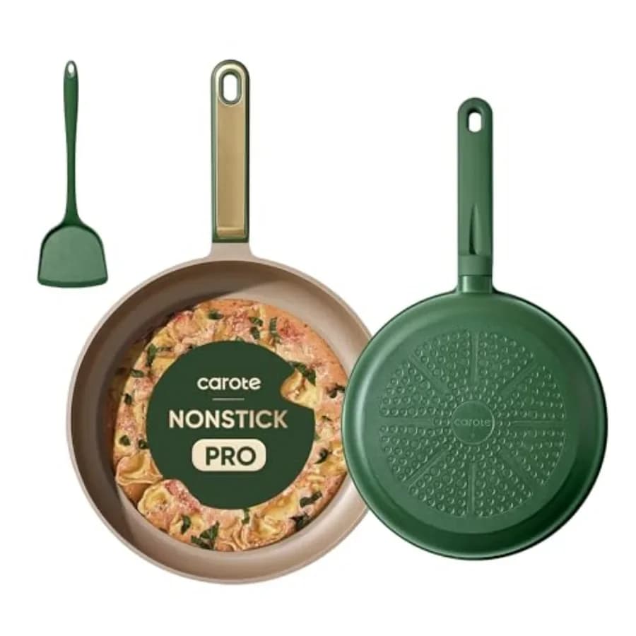 Padelle Antiaderenti da 9,5'' e 11'', Padella per Uova e Omelette, Sane e Senza PFOA, Compatibili con l'Induzione