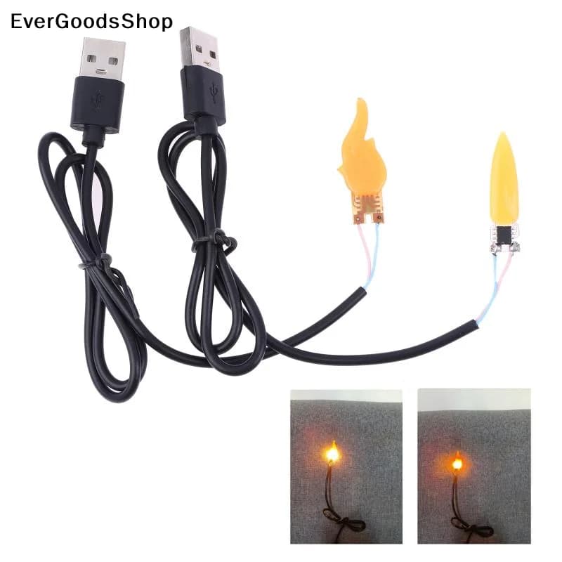 ✦ DC5V 1800K LED Flash Candle Light With USB Interface Edison Flame Filament DIY Party Decorative Light Bulb Accessories