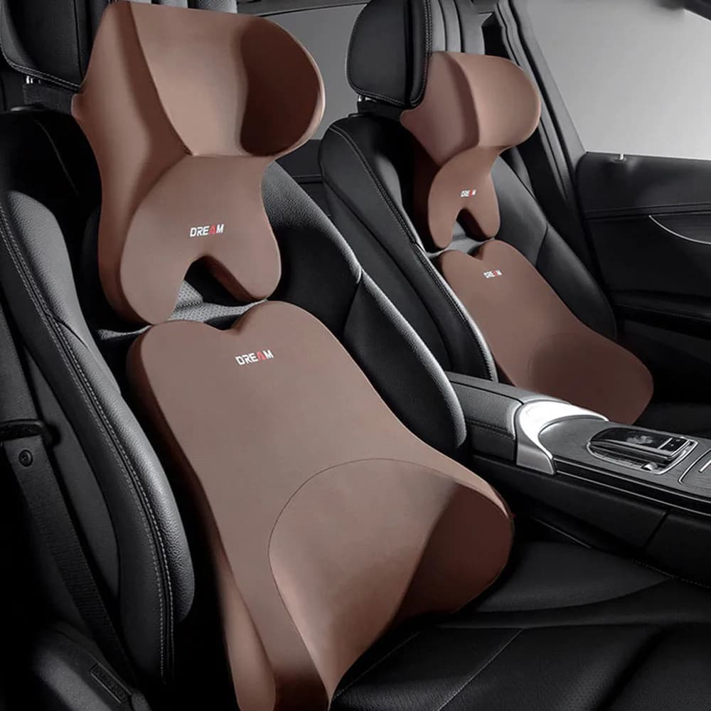 Supporto lombare per Auto poggiatesta cuscino per il collo cuscino per il collo morbido universale sedile automatico Memory Cotton Rebound Trip Rest cuscino per alleviare il dolore