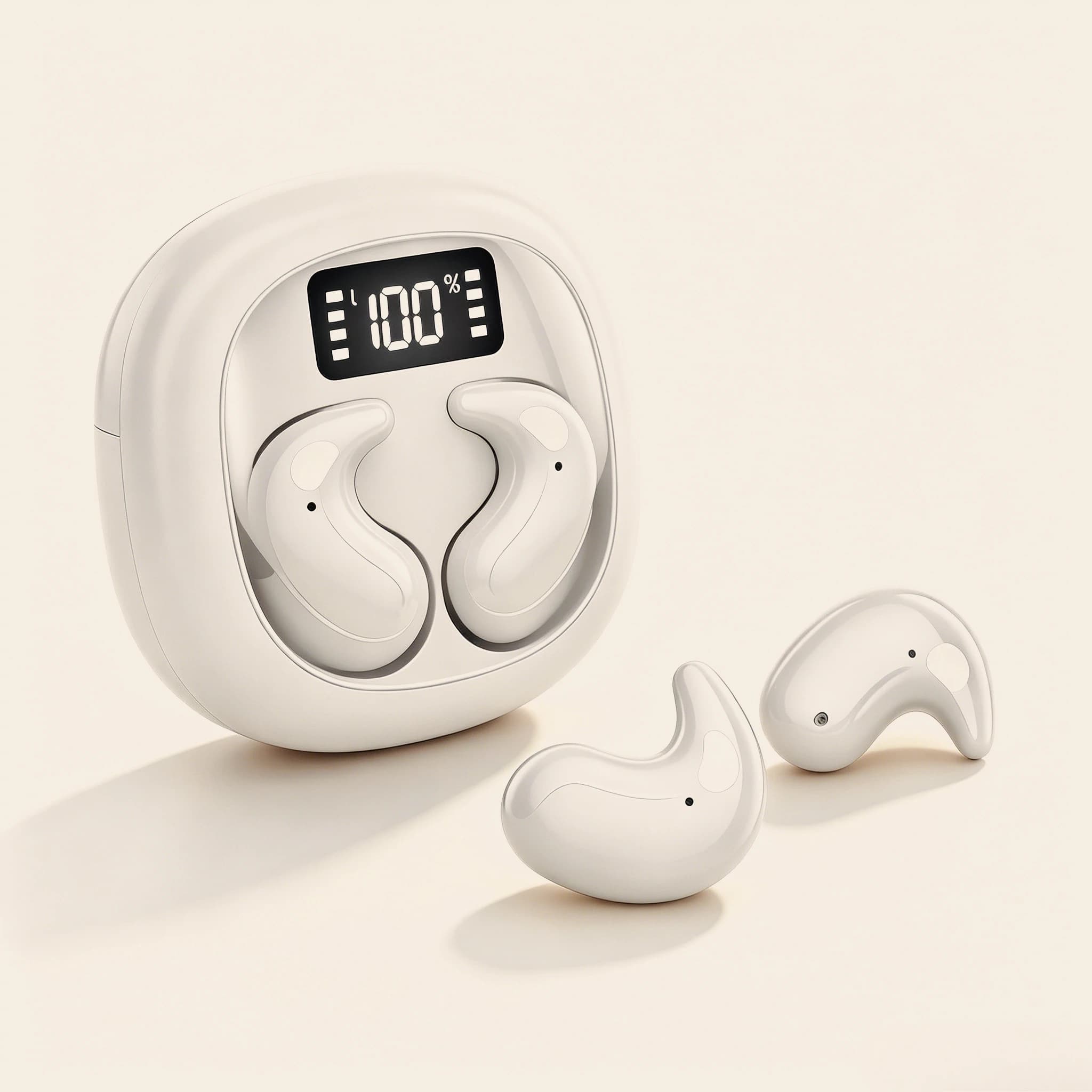 Auricolari Wireless Bluetooth con Display Digitale, Lunga Durata della Batteria, Audio HiFi Nitido, Comodi per Dormire