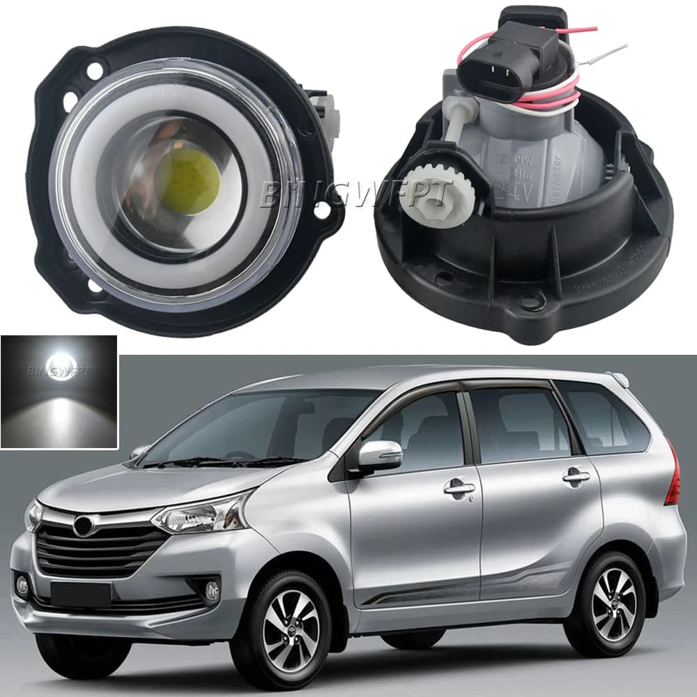 2 X LED fendinebbia DRL luce di marcia diurna per Toyota Avanza 2012 2013 2014 2015 2016 2017 2018 2019 fendinebbia Angel Eye
