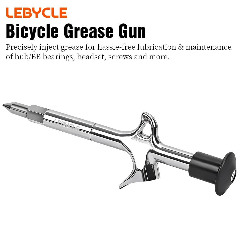 Pistola ingrassatrice portatile LEBYCLE per biciclette MTB e da strada, siringa per ingrassare cuscinetti di mozzo, forcella, ruota libera e movimento centrale.