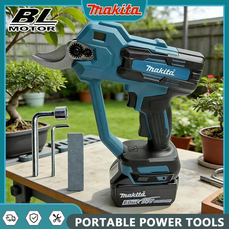 Makita 18V Brushless Cordless Electric Pruning Shears High-Power 35mm Branch Cutter for Power Tools