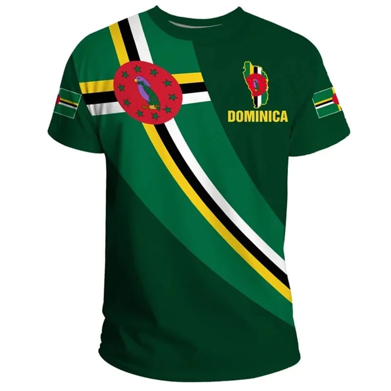 T-Shirt con stemma Dominica con stampa 3D la maglietta con grafica della mappa della bandiera del bangladesh T-Shirt Casual per abbigliamento da uomo