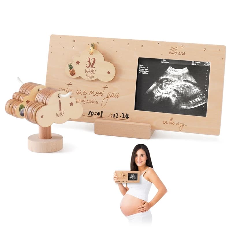 Sonogram Picture Frame Baby Ultrasound Photo cornice nuvolosa regalo di gravidanza annuncio del bambino ricordo per le coppie nuove mamme Dady