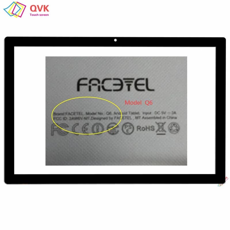 Nero da 10.1 pollici per Facetel Q6 Tablet Touch Screen capacitivo Digitizer Sensore Pannello in vetro esterno Q6 Tab Pad