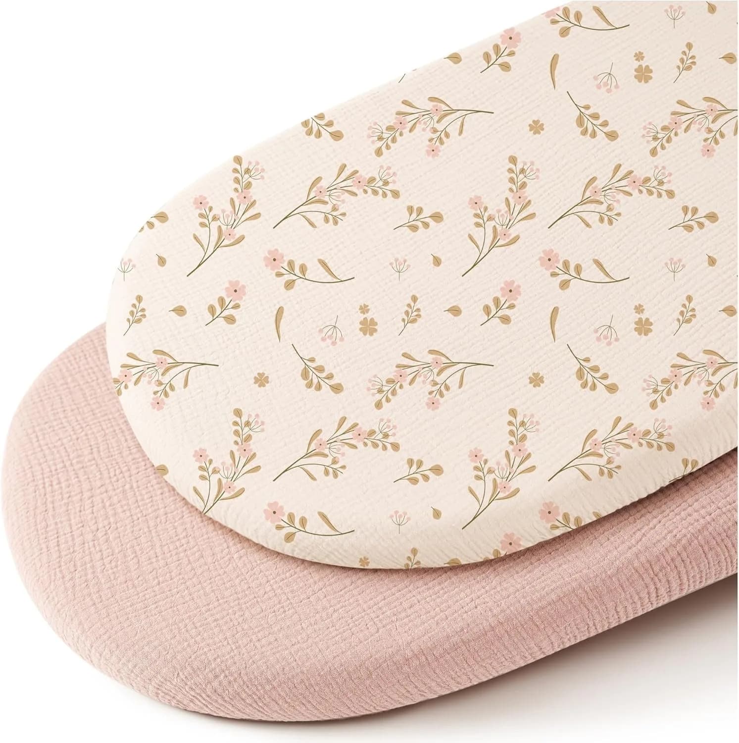 Baby cradle mattress 2-piece set Printed breathable skin-friendly cotton yarn cradle mattress Removable change and wash cover