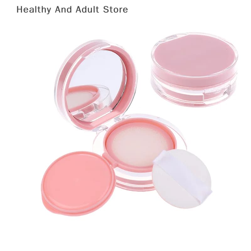 Scatola fai da te per fondotinta mini cuscino d'aria rosa Scatola vuota per soffio con specchio per contenitore cosmetico per crema BB Custodia per trucco Cura della pelle