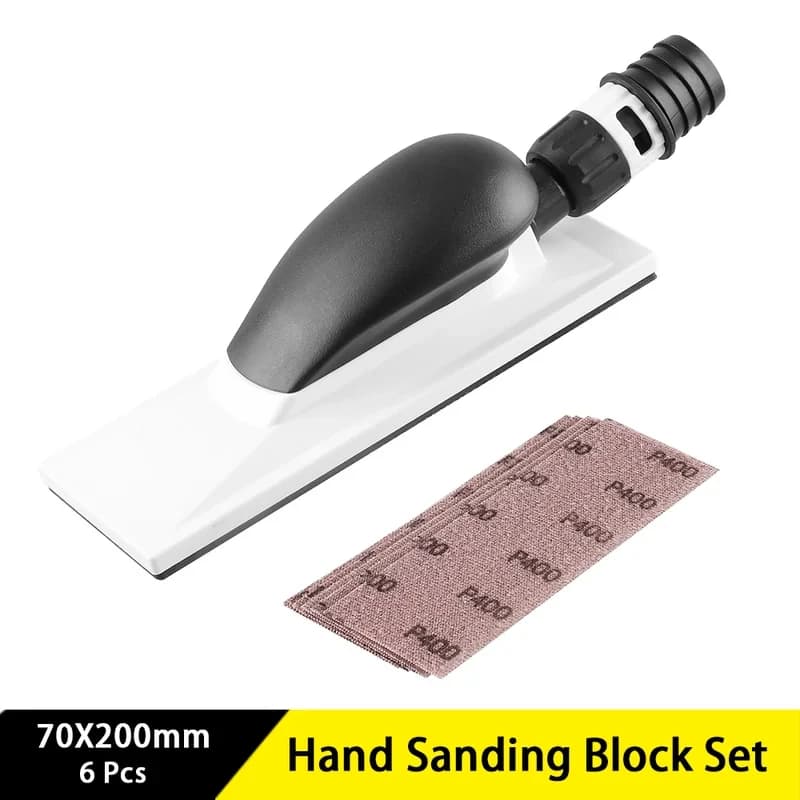70X200mm Hand Sanding Block 6 Pcs Dust Extraction Sanding Grinding Sponge Block with Mesh Sandpaper for Wood Polishing Car