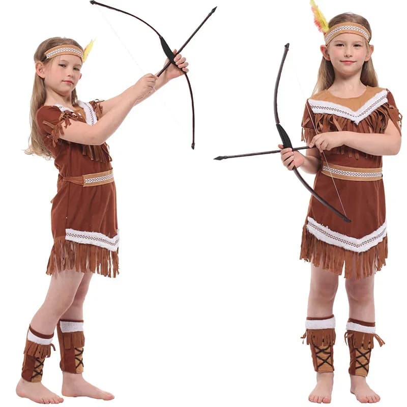 Kids Indians Princess Costumes Cosplay Indian Outfits Halloween Party Role Play Fancy Dress Up For Girls