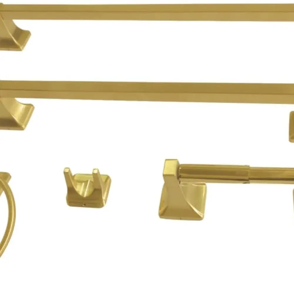 Set portasciugamani Milton da 5 pezzi, 18 e 24, accessori da bagno con finitura in ottone spazzolato