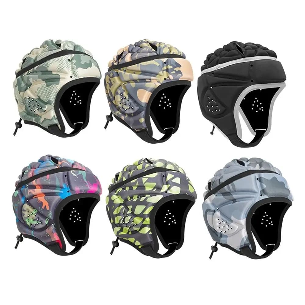 Casco morbido antiurto protezione per la testa regolabile per adulti casco da calcio EVA casco da Rugby per bambini sport all'aria aperta