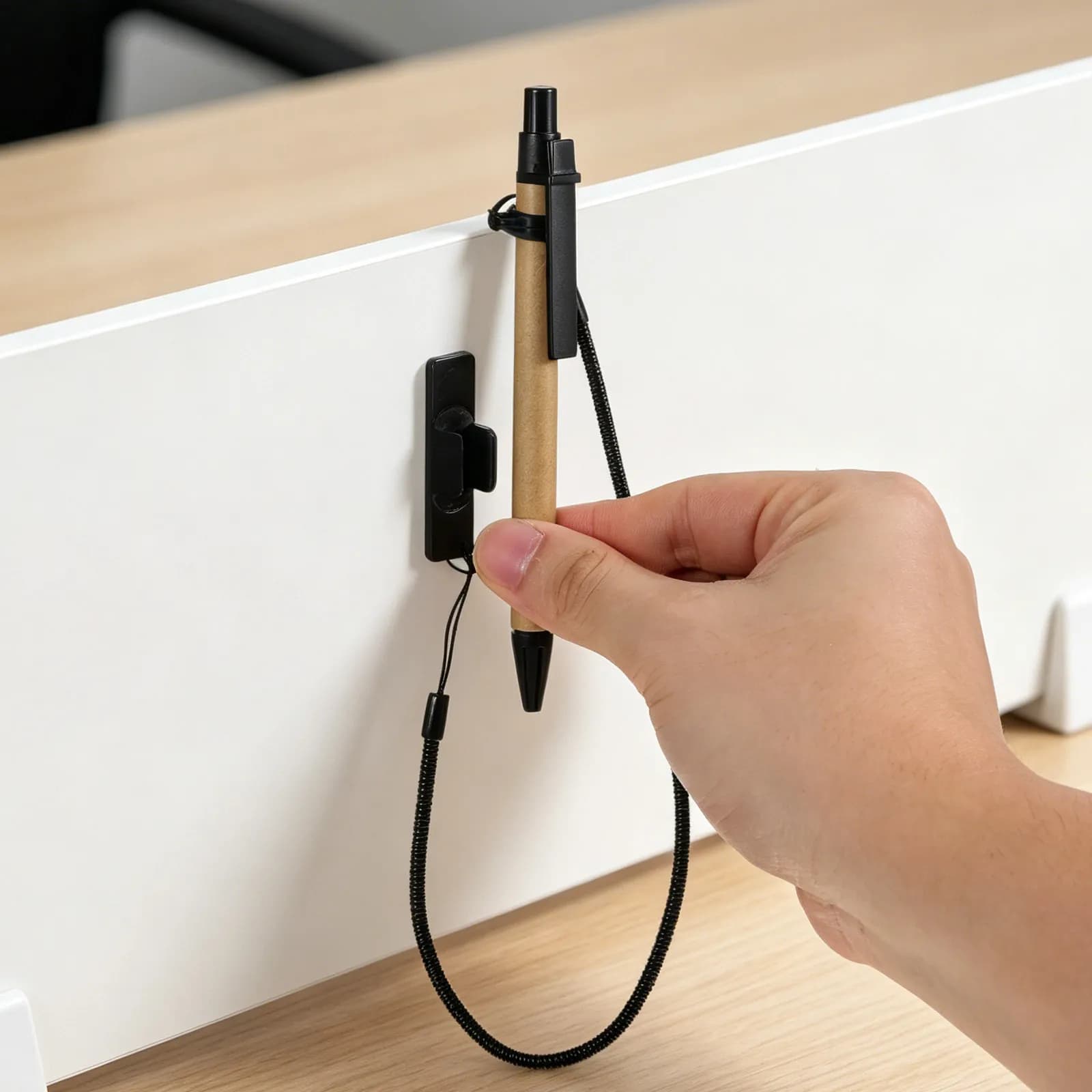 2Pcs Black Elastic Stylus Tether Pen Strap Retractable Coil Spring Anti-Lose Holder for Tablet Touchscreen Drawing Pens