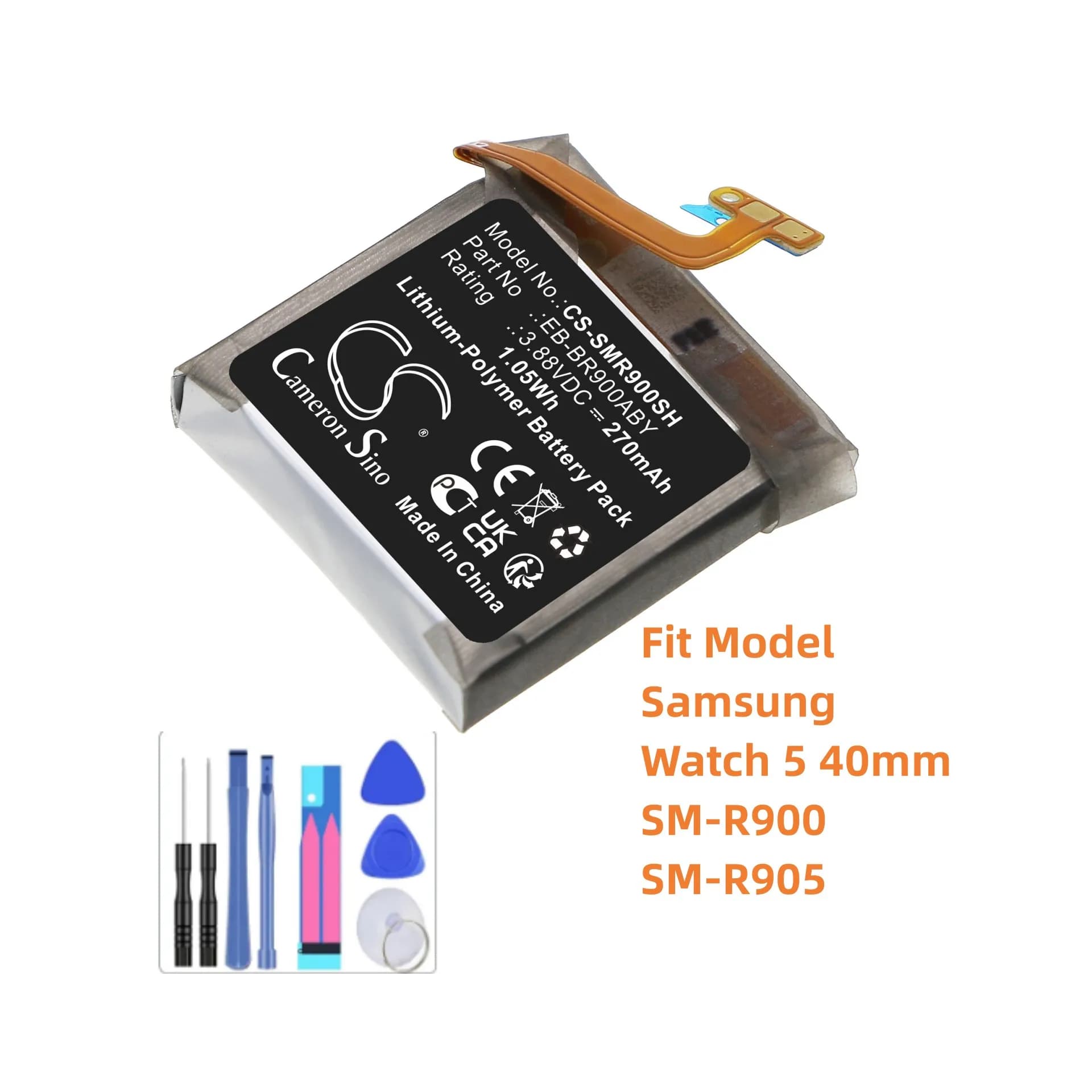 Batteria Smartwatch 270mAh per Samsung Watch 5 40mm SM-R900 SM-R905 EB-BR900ABY GH43-05112A