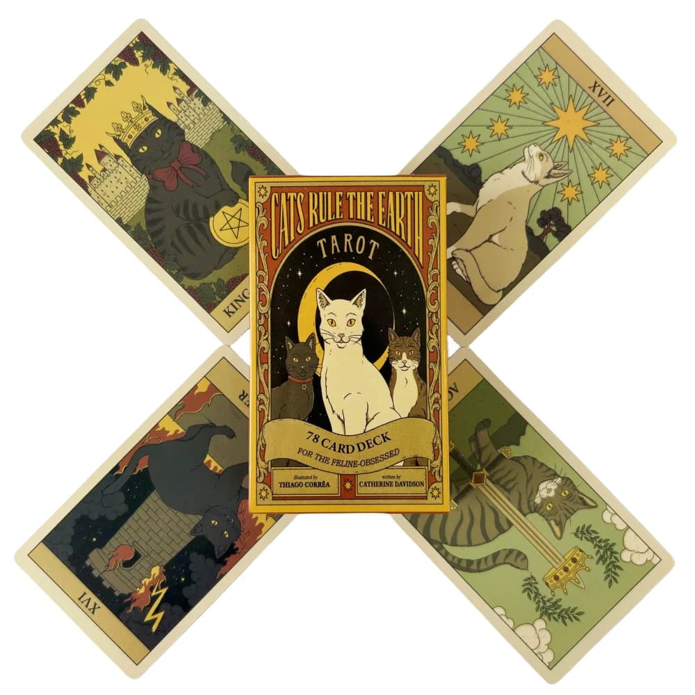 I gatti governano la terra Tarocchi Carte Un mazzo da 78 Oracle English Visions Divination Edition Borad Giocando a giochi