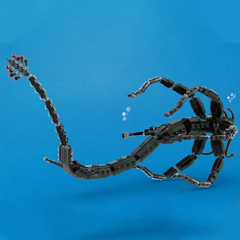 1220 Pezzi MOC Gargantuan Leviathan Subnauticas Blocchi da Costruzione Fai da Te Modello Gigante di Creatura Marina Mostro Subacqueo Giocattolo Educativo