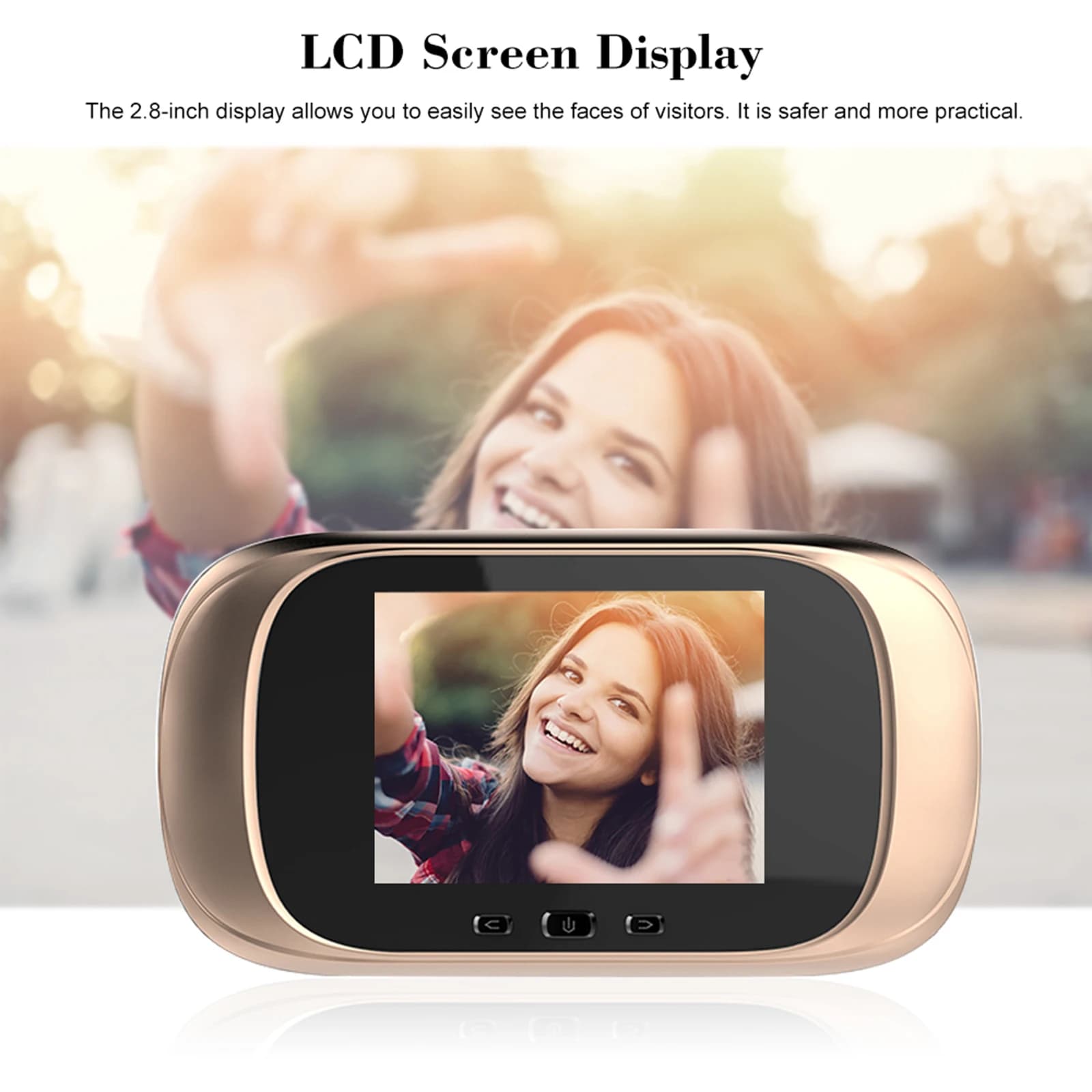 Spioncino digitale Spioncino Telecamera per porta Campanello Schermo LCD da 2,8 pollici Visione notturna Riprese foto Monitoraggio porta digitale Casa